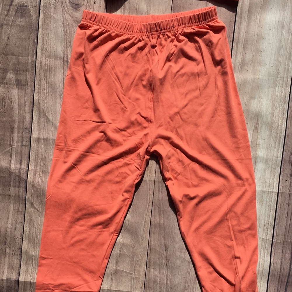 NWT Coral Orange Callie Lives Stasia Activewear Yoga Leggings & Bra - Picture 6 of 8